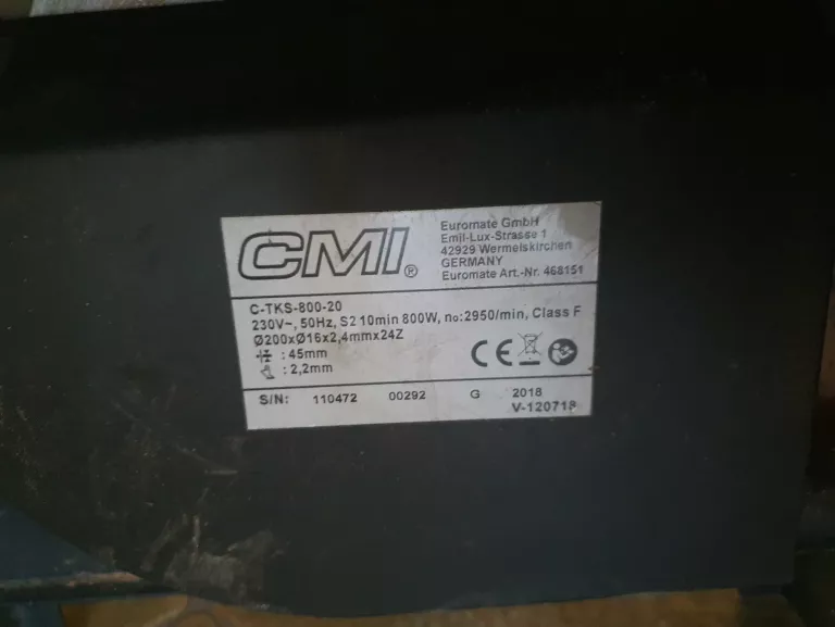 PILARKA STOŁOWA CMI C-TKS 800-20 200 MM