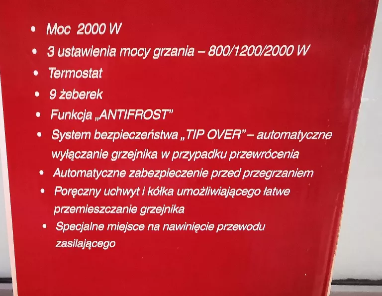 GRZEJNIK OLEJOWY ŻEBERKOWY HB OFR2003 2000W- OKAZJA!!!