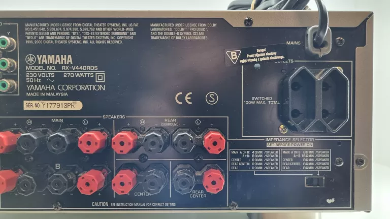 YAMAHA AMPLITUNER RX-V440RDS 270 WATTS