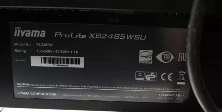 MONITOR IIYAMA PROLITE XB2485WSU