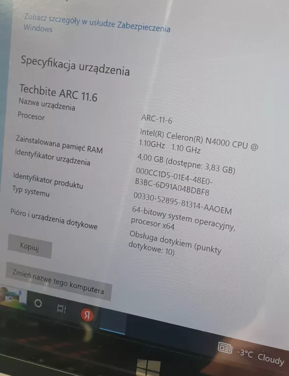 LAPTOP TECHBITE ARC 11.6 KOMPLET
