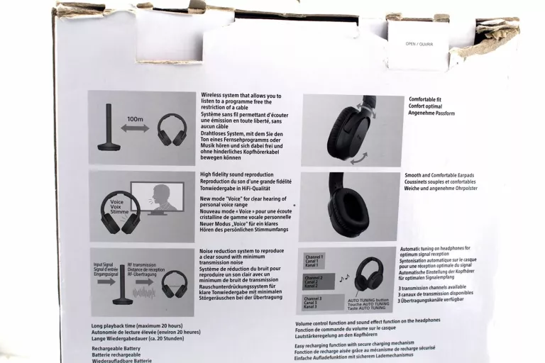 SŁUCHAWKI RADIOWE BEZPRZEWODOWE SONY MDR-RF895R