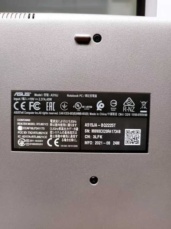 LAPTOP ASUS A515JA-BQ2225T 15,6