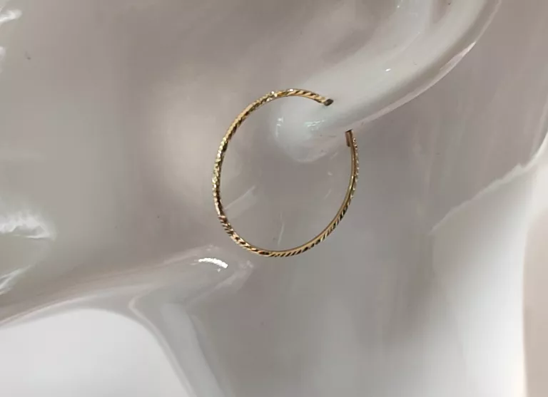 ZŁOTE KOLCZYKI KOŁA NACINANE DUŻE 585/1,27G/3,2CM