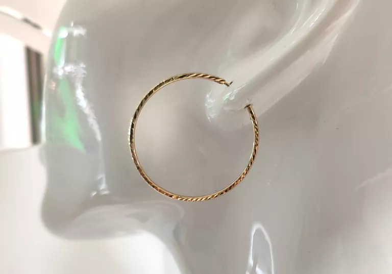 ZŁOTE KOLCZYKI KOŁA NACINANE DUŻE 585/1,27G/3,2CM
