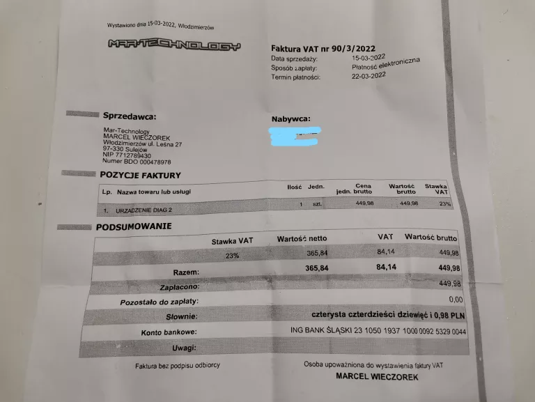 INTERFEJS DIAGNOSTYCZNY OBD MULTIDIAGPRO+ ELITE