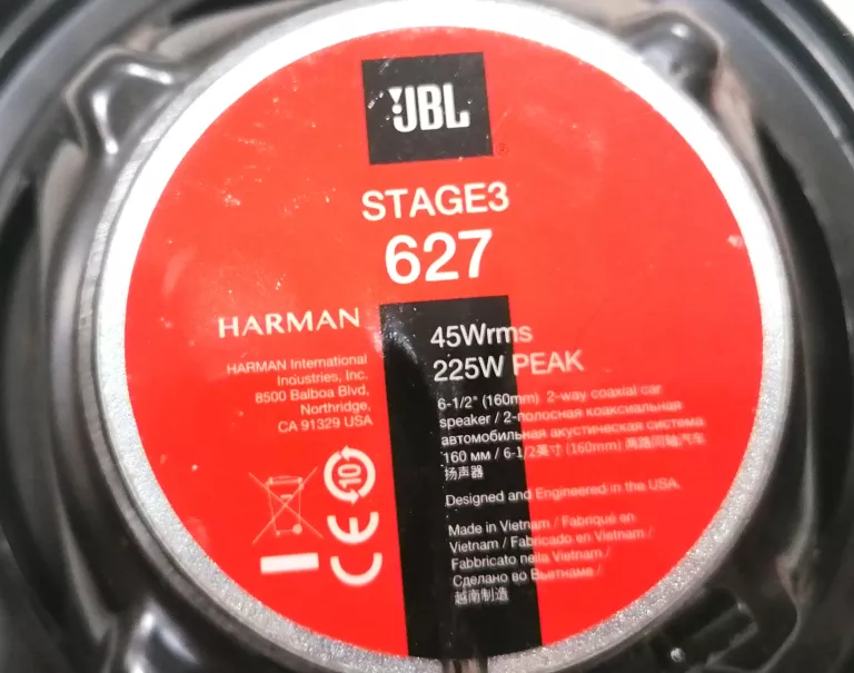 GŁOŚNIKI SAMOCHODOWE JBL STAGE 3 627