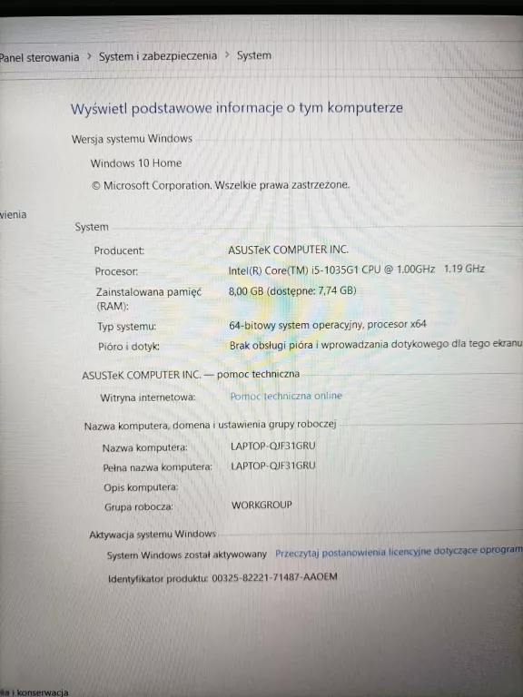 laptop-asus-x515ja-stan-uzywany