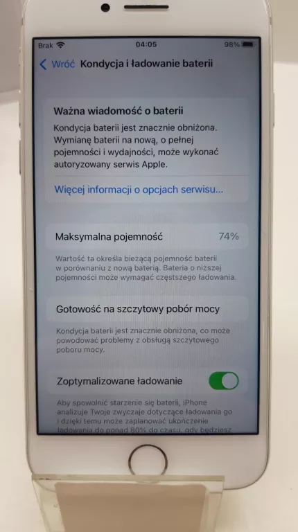 APPLE IPHONE 8 64 GB SILVER 74% ZADBANY!