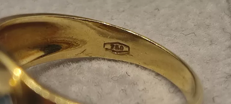 750 ZŁOTY PIERŚCIONEK NIEBIESKI KAMIEŃ 4,29G R15