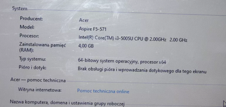 LAPTOP ACER ASPIRE F15 15,6 I3 4 GB 1000GB