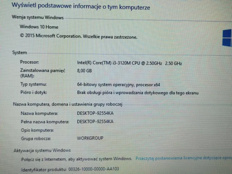 LENOVO G500S I3-3120M 8GB RAM 1TB HDD W10