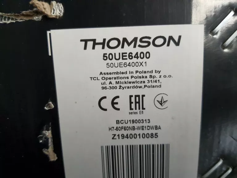 TELEWIZOR THOMSON 50UE6400 UHD SMARTTV