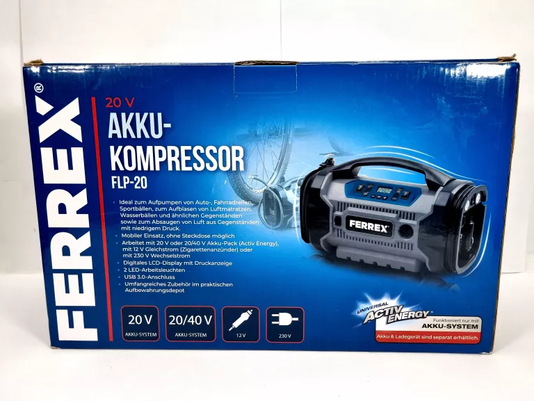 AKUMULATOROWY KOMPRESOR FERREX FLP-20 KOMPLET