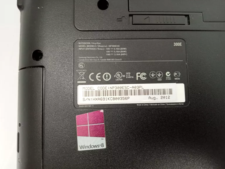 LAPTOP SAMSUNG 300E INTEL PENTIUM CPU B970
