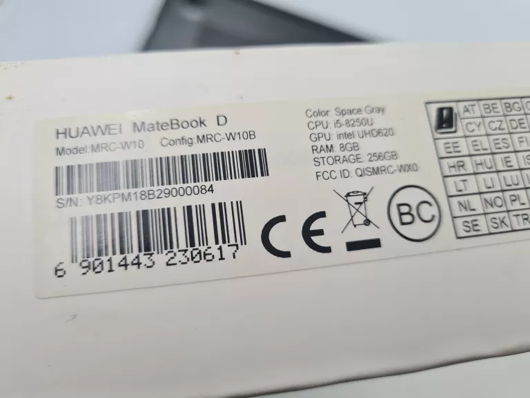 LAPTOP HUAWEI MATEBOOK D I5 8GB 256GB SSD MRC-W10
