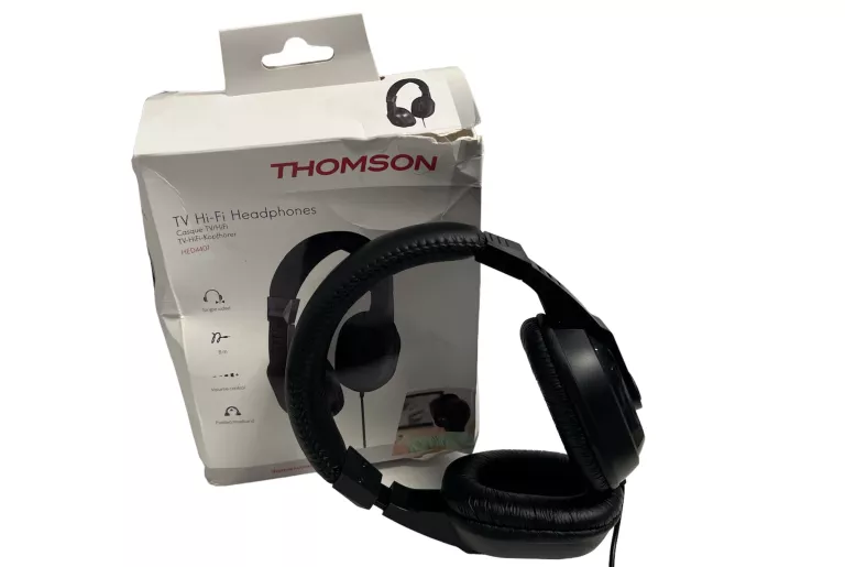 THOMSON SŁUCHAWKI AUDIO HED4407 CZARNE KABEL 8M