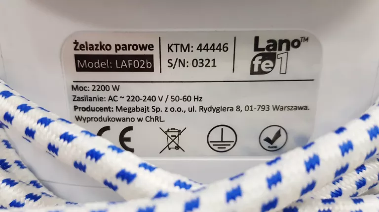 ŻELAZKO PAROWE LAFE LAF02B 2200W