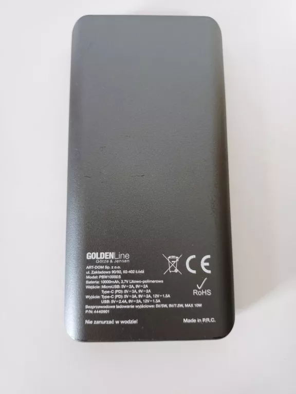 POWERBANK GOLDENLINE PBW10000S 10000MAH