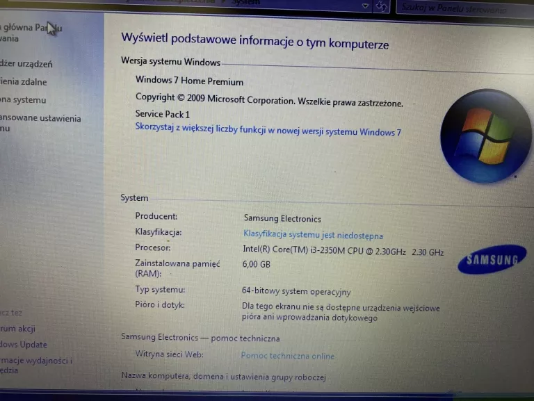LAPTOP SAMSUNG 300V 750GB/6GB