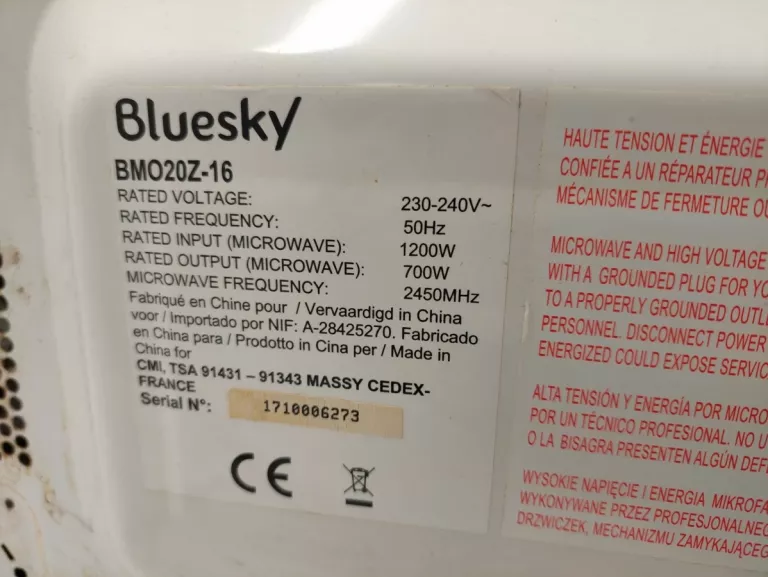 KUCHENKA MIKROFALOWA BLUESKY BMO20Z-16