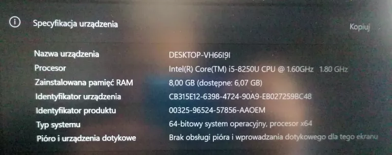 LAPTOP HUAWEI MATEBOOK D15 I5-8 8GB RAM 1TB SSD