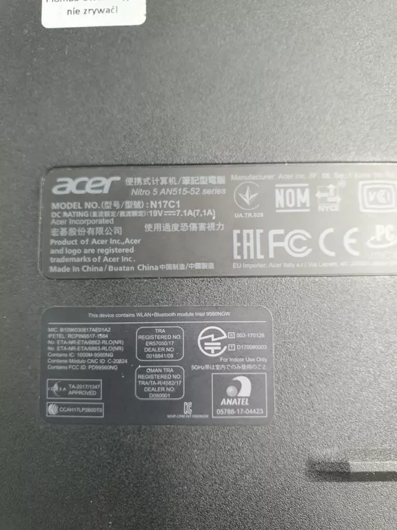 LAPTOP ACER NOTEBOOK NITRO 5