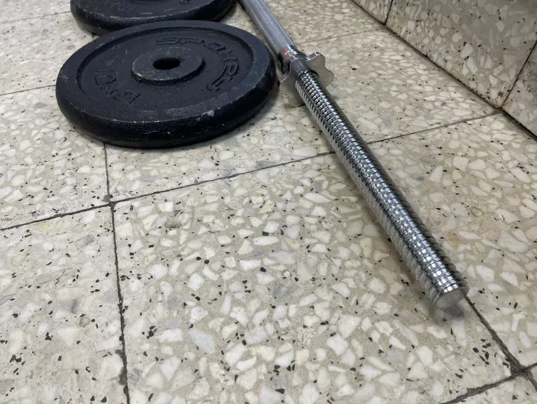 GRYF 150CM + OBCIĄŻENIE 38KG SPOKEY ŻELIWNE BDB!