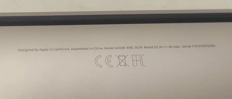 LAPTOP MACBOOK PRO 13 2020 M1 A2338 16/512GB