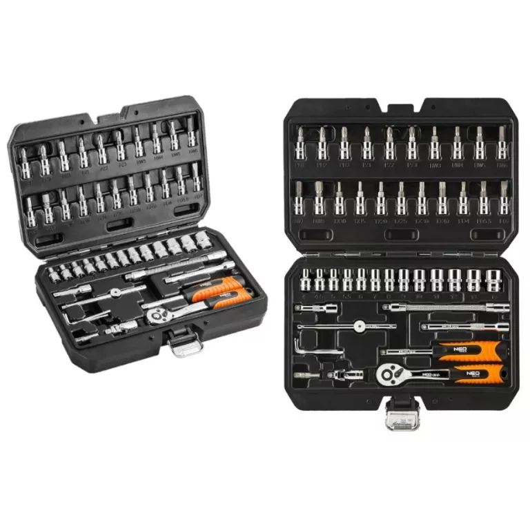 ZESTAW KLUCZY NASADOWYCH NEO TOOLS 46 ELEMENTÓW