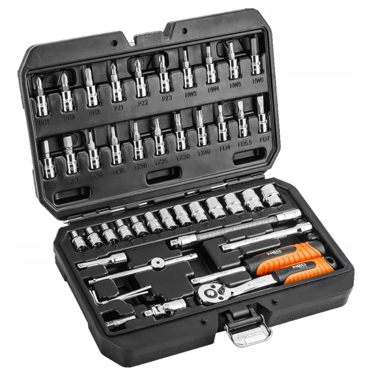 ZESTAW KLUCZY NASADOWYCH NEO TOOLS 46 ELEMENTÓW