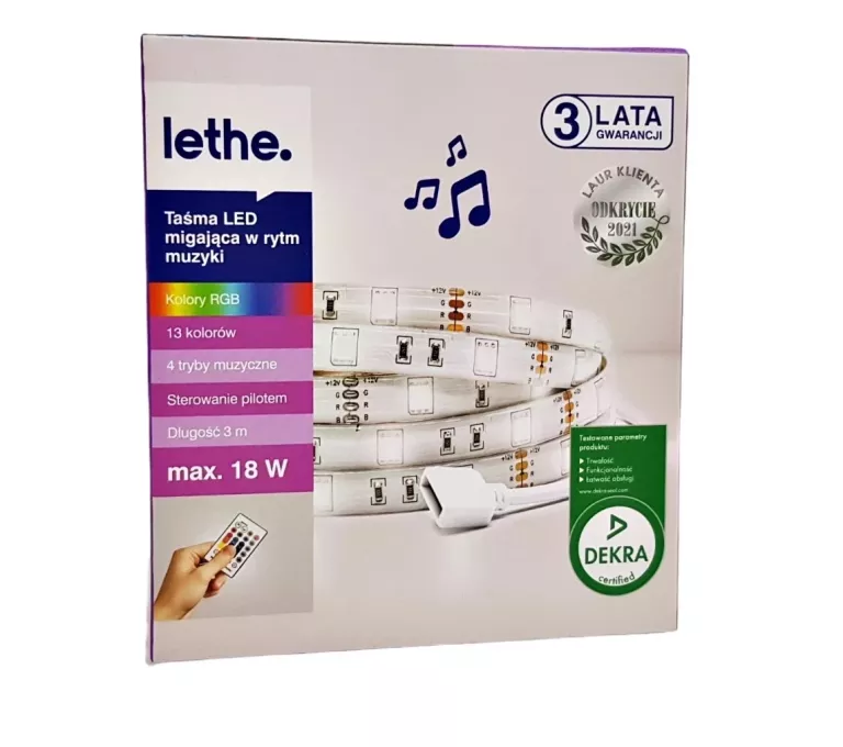 TAŚMA LED 3M LETHE MIGAJĄCA W RYTM MUZYKI