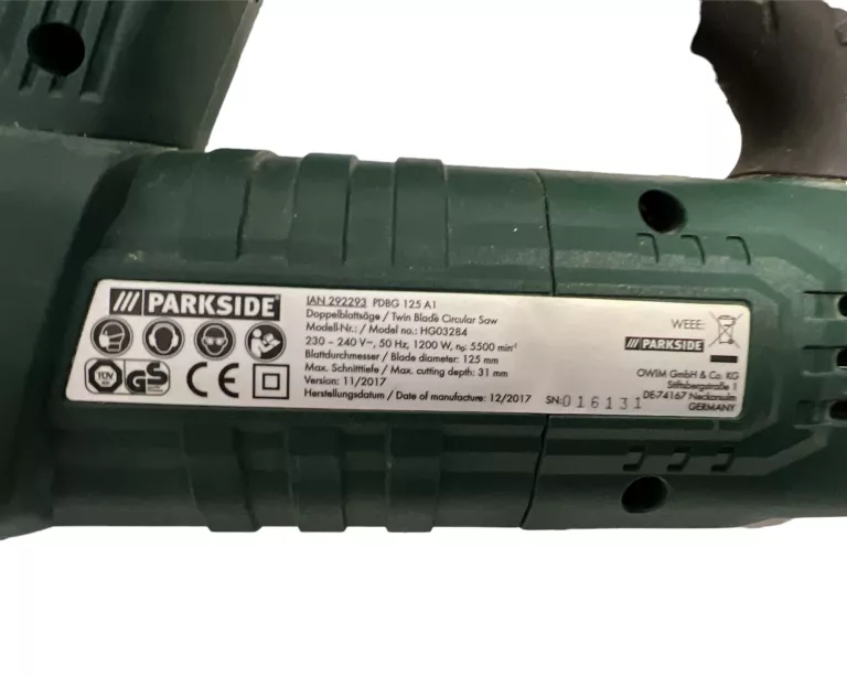 PIŁA TARCZOWA PARKSIDE PDBG125 A1 1200W 125MM