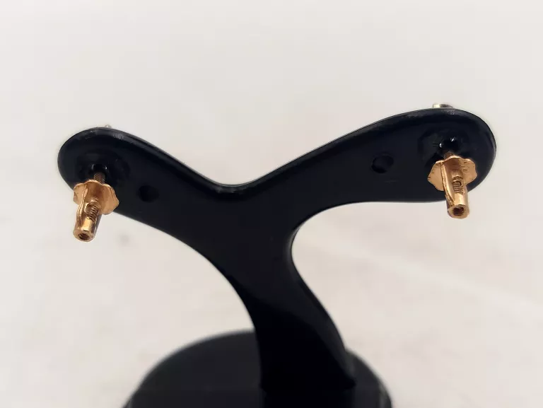 ZŁOTY KOLCZYKI 585 Z DIAMENTAMI 0,12CT WKRĘTKI SZTYFT BRYLANTY CERTYFIKAT