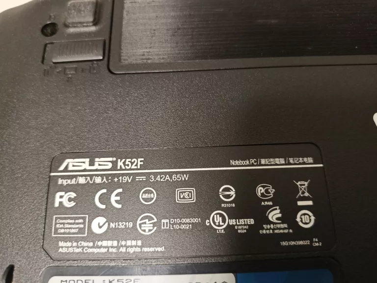 LAPTOP ASUS INTEL PENTIUM P6100/2GB/320GB