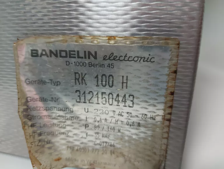 MYJKA ULTRADŹWIĘKOWA BANDELIN SONOREX RK100H