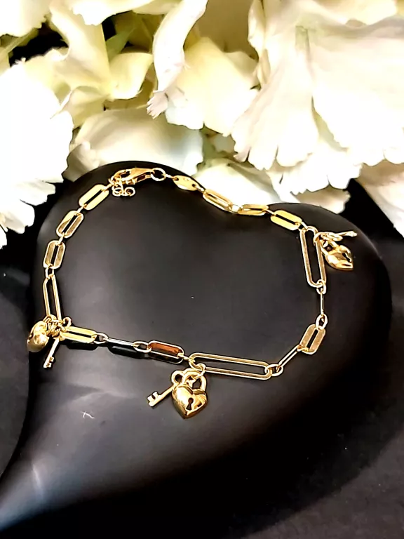 zlota-bransoletka-ankier-serce-z-kluczykiem-422g585-1819-cm-dlugosc-calkowita-1900