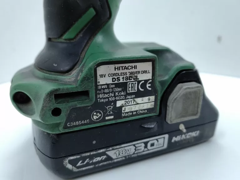 WKRĘTARKA HITACHI DS 18DSL + 2 AKU + ŁADOWARKA