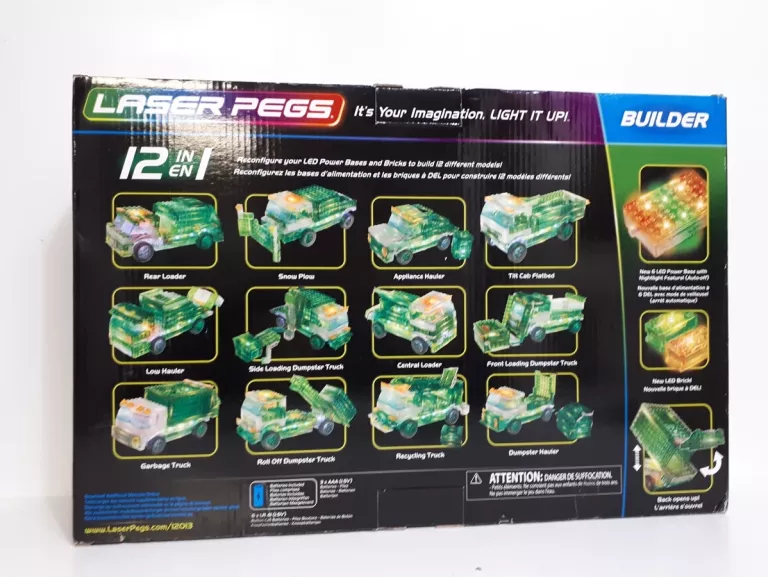 Laser pegs cheap garbage truck