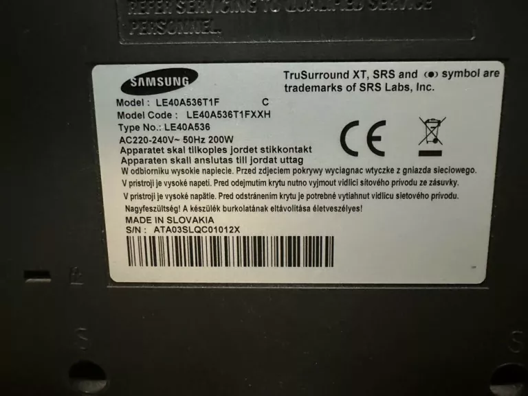 TELEWIZOR SAMSUNG LE40A536T1F
