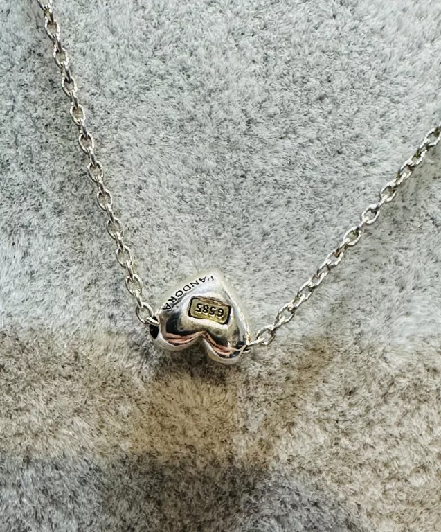 PANDORA NASZYJNIK ZŁOTE SERCE S925 G585 ALE