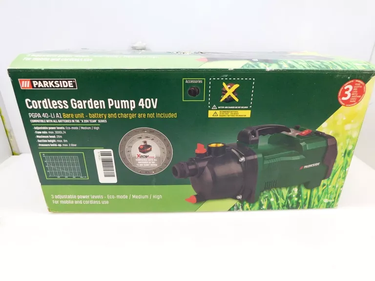 POMPA OGRODOWA POWIERZCHNIOWA PARKSIDE PGPA 40-LI A1, 40 V