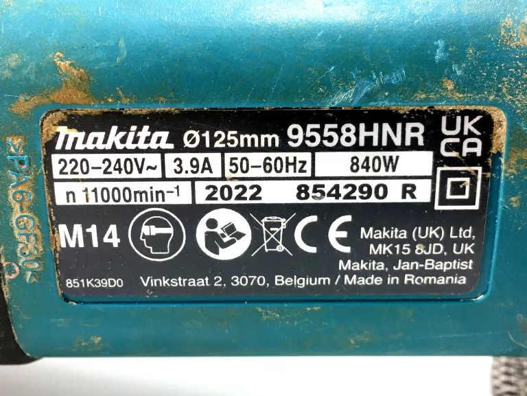 SZLIFIERKA KĄTOWA MAKITA 9558HNR 840W 125MM 2022