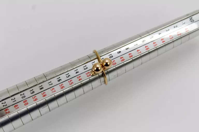 ZŁOTY PIERŚCIONEK DWIE KULKI 585 1,44G R.11.5