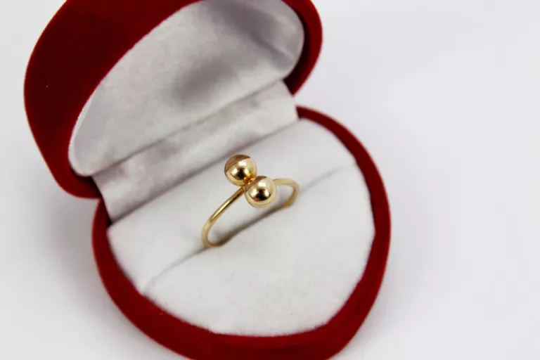 zloty-pierscionek-dwie-kulki-585-144g-r115-stan-uzywany