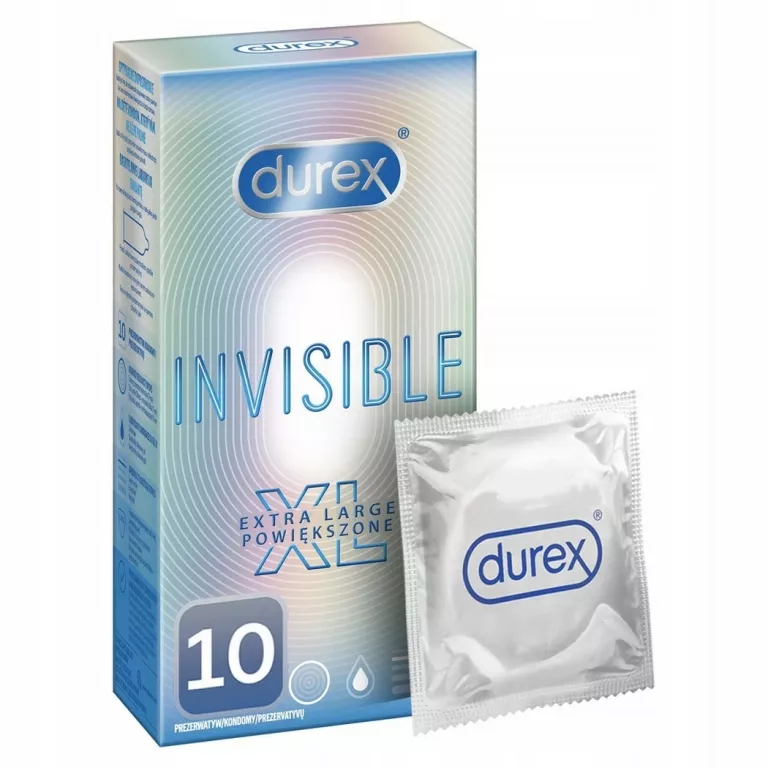 DUREX INVISIBLE LARGE DUŻE PREZERWATYWY 10 SZT XL