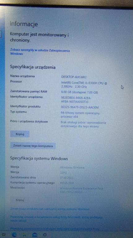 LAPTOP MSI GL73 8RC I5-8300 GTX1050 256GB SSD