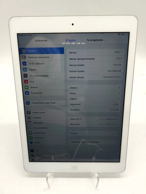 TABLET APPLE IPAD AIR A1474 OPIS!