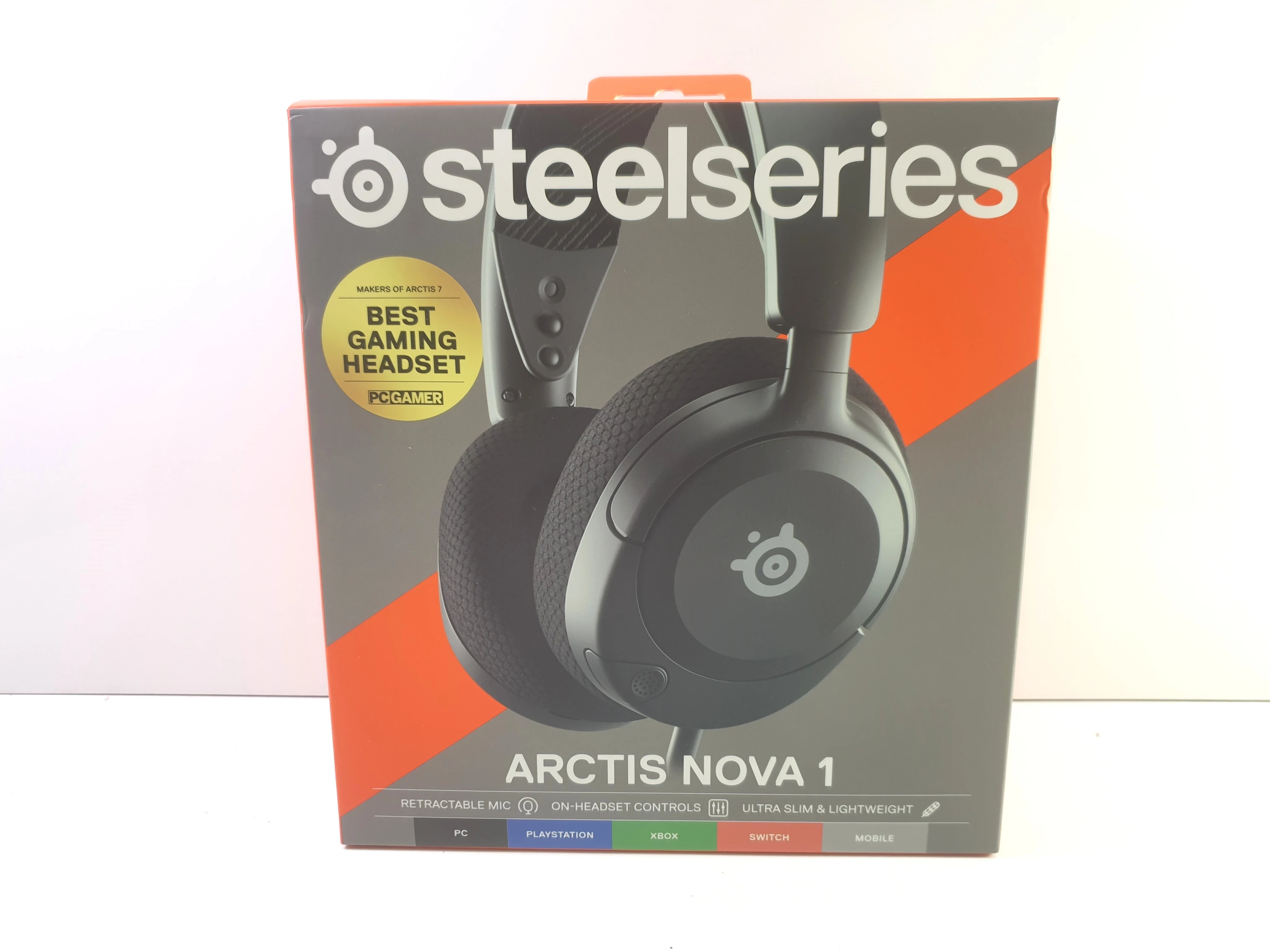 SteelSeries Arctis Nova 1 PS Nauszne Biały, Słuchawki przewodowe z