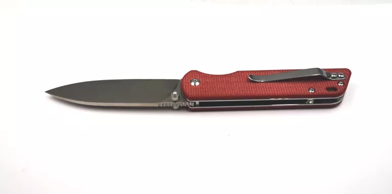 NÓŻ SKŁADANY QSP KNIFE PARROT D2-CZERWONA MICARTA- USZKODZONA BLOKADA!